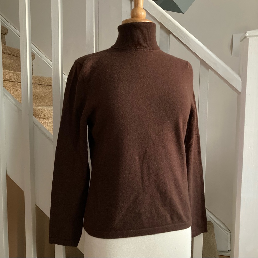 Chocolate Brown Cashmere Turtleneck
